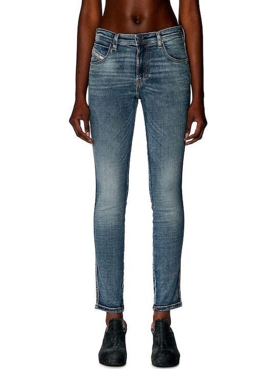 2015 Babhila Women's Fabric Trousers Skinny Fit Blue
