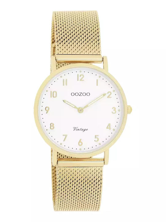 Oozoo Vintage Women's Watch with Gold Metal Bra...