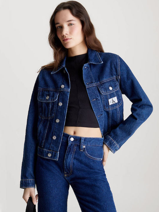 Calvin Klein Scurt Jachetă de femei din denim Blue