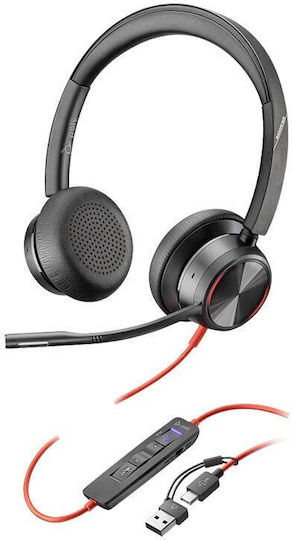Poly Blackwire 8225 On Ear Multimedia Headphone with Microphone USB-A / USB-C