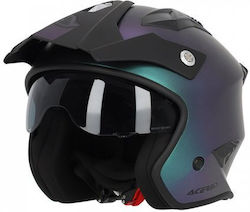 Acerbis Aria Jet Helmet with Sun Visor ECE 22.06 1050gr Metallic Chameleon