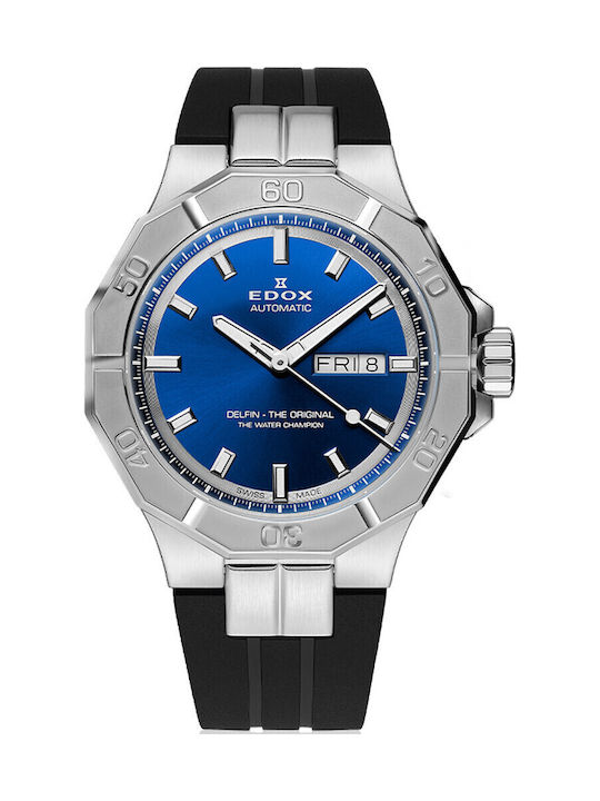 Edox Delfin Men's Watch Battery with Black Rubber Strap