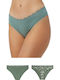 Fimelle Women's Slip 2Pack Seamless with Lace Khaki Floral