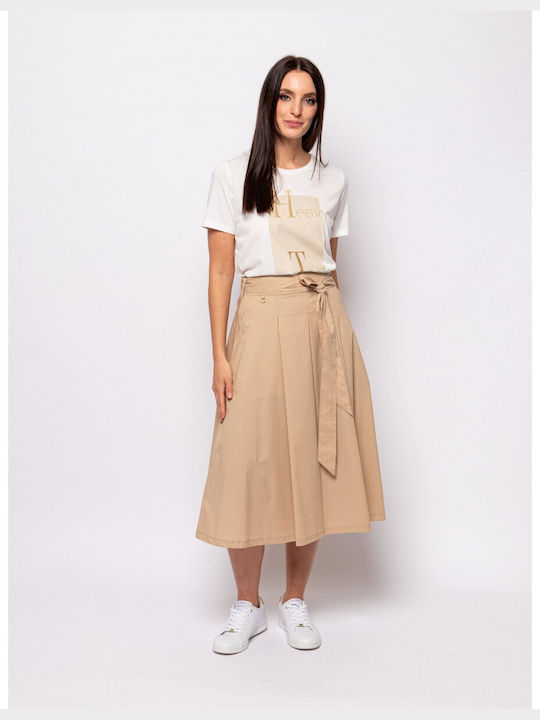 Heavy Tools High Waist Maxi Skirt in Beige color