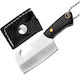 Mini Knife Keychain Gray in Leather Sheath