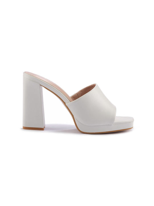 Fshoes Heel Mules White