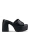 Mules with Chunky High Heel in Black Color
