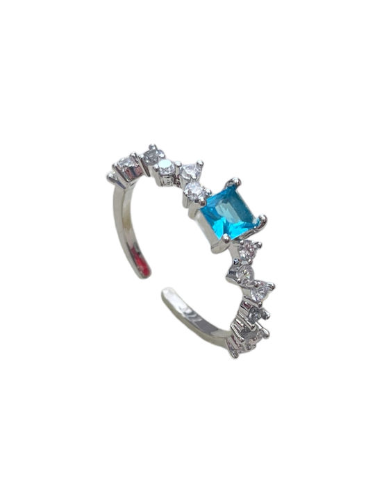 Copper ring Bo1365 Silver blue