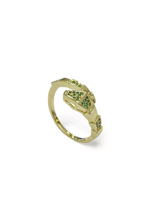 Gold plated brass ring M2999 - Gold