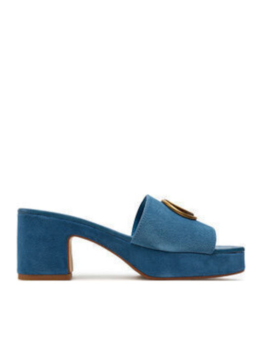 Guess Wildleder Mules mit Chunky Hoch Absatz in...