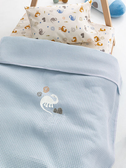 Palamaiki Blanket Cot Waffle Blue Blue 100x150cm