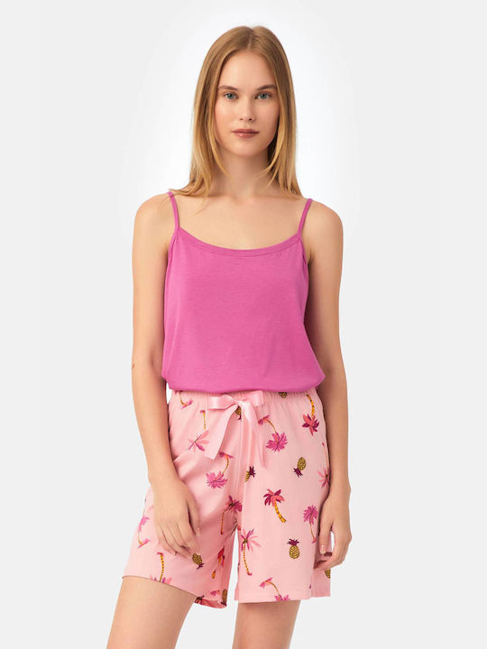 Minerva Vară Pantaloni scurți pijama femei Pink