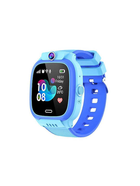 Kinder Smartwatch mit GPS und Kautschuk/Plastik Armband Blau