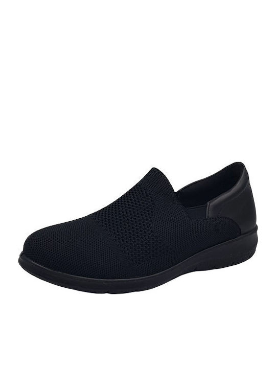 Leder Damen Mokassins in Schwarz Farbe