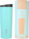 Estia Travel Mug Save The Aegean Ανακυκλώσιμο Ποτήρι Θερμός Ανοξείδωτο BPA Free 500ml Bermuda Green