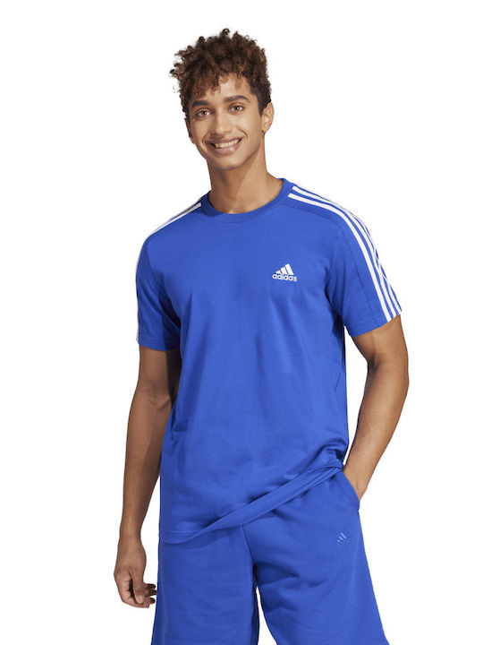 Adidas Single Jersey 3-stripes Ανδρικό Αθλητικό T-shirt Κοντομάνικο Μπλε