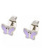 Oxzen Kids Earrings Studs Butterflies made of Steel