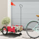 Vidaxl Bicycle Trailer Red Oxford Fabric Iron