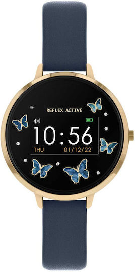 Reflex Active Series 03 38mm Smartwatch with Heart Rate Monitor (Blue Leather Strap)