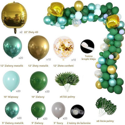 mare ghirlandă de baloane 142 baloane verde