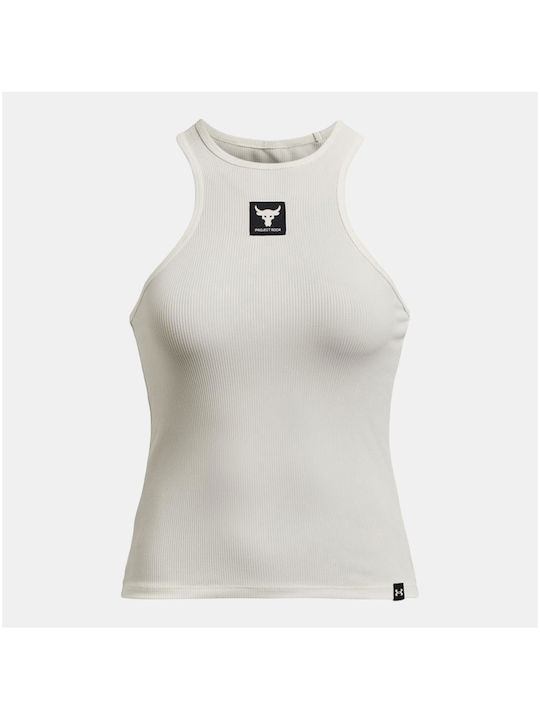 Under Armour Project Rock Women's Summer Blouse Sleeveless White