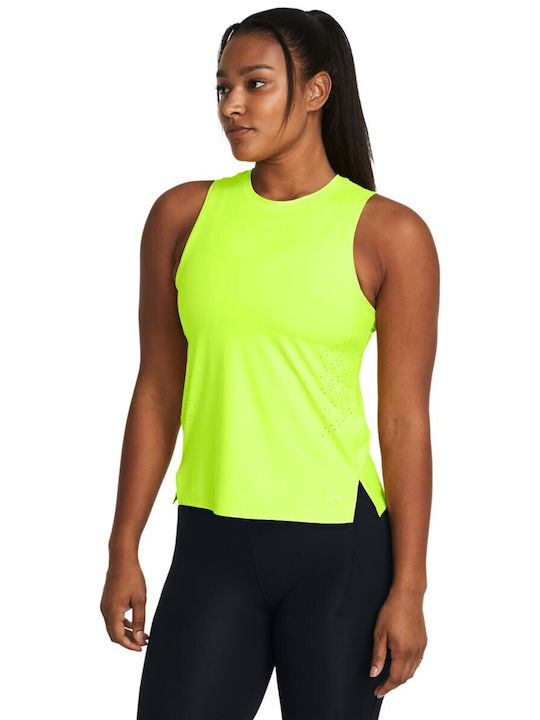 Under Armour Ua Laser Damen Sportliches Bluse Ärmellos Gelb