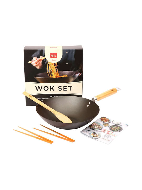 Dexam Wok din Oțel Carbon 30cm