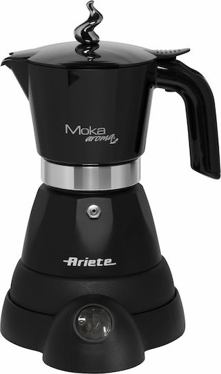 Ariete Electric Moka Stovetop Espresso Pot 6 Cups Silver