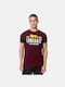 Lonsdale Herren Sport T-Shirt Kurzarm Oxblood/yellow/white