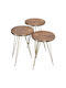 Round Side Table Wakmi Melamine-gold 3pcs L33xW33xH55cm