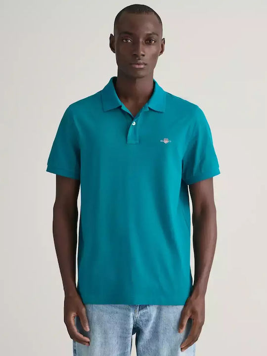 Gant Bluza Bărbătească Polo Turquoise