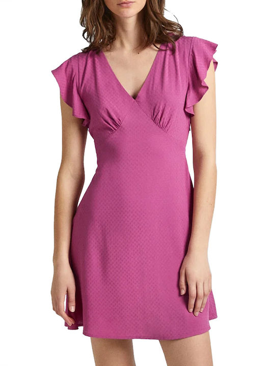 Pepe Jeans Dress with Ruffle Pink
