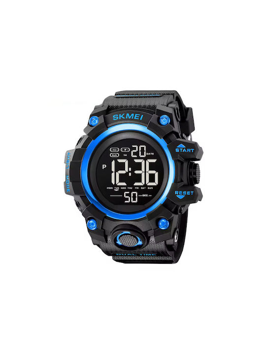 Skmei Digital Watch Chronograph Battery with Rubber Strap Blue