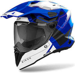 Airoh Commander 2 On-Off Helmet with Pinlock and Sun Visor ECE 22.06 Reveal Blue Gloss