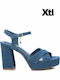 Stoff Sandalen Blau