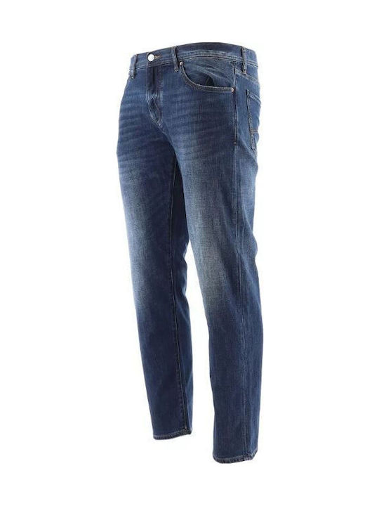Ανδρικό Παντελόνι Τζιν με Regular Straight Εφαρμογή Navy Blue