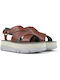 Camper Leather Women's Sandals Red