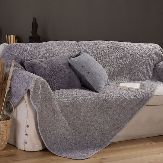 Nef-Nef Homeware Vanjel Armchair Throw Fur 180x180cm Gray