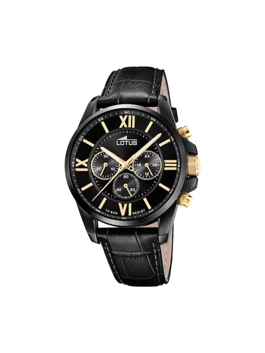 Lotus Watches Ρολόι Μπαταρίας σε Μαύρο Χρώμα