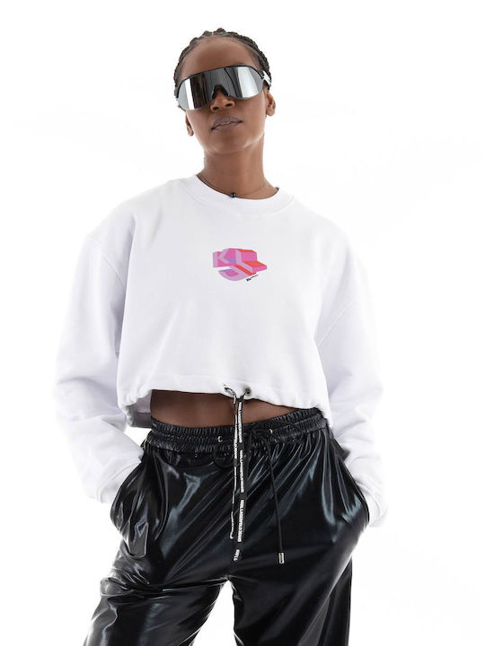 Karl Lagerfeld Cropped Hanorac pentru Femei Alb