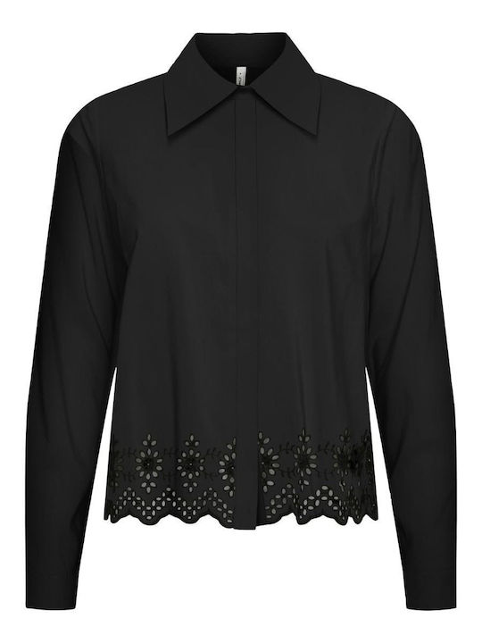 Only Women's Floral Long Sleeve Shirt Black