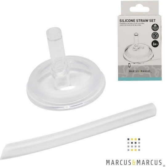 Marcus & Marcus Silicone Baby Replacement Straw for 6+ months White