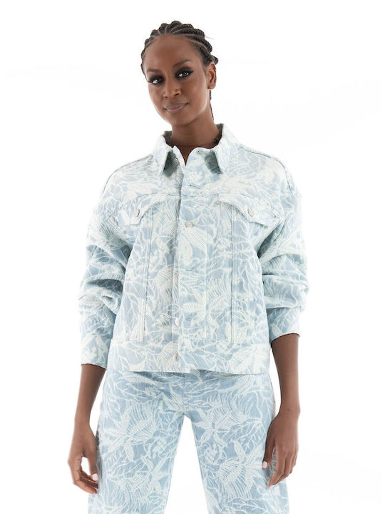 Hugo Boss Scurt Jachetă de femei Puffer pentru iarnă Albastru