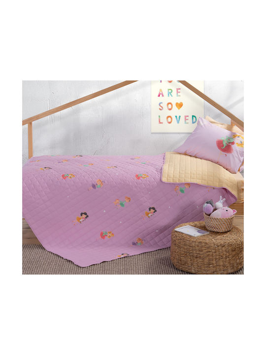 Nef-Nef Homeware Παιδικό Κουβερλί Ημίδιπλο Sweet Little Girls Rose 180x240εκ.
