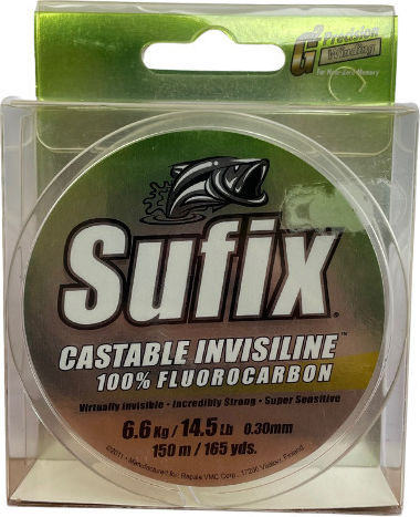 Sufix Castable Invisiline Πετονιά Ψαρέματος Fluorocarbon Διάφανη 150m / 0.3mm
