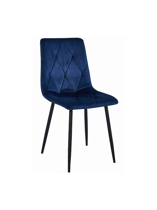 Libra Kitchen Velvet Chair Navy Blue and Black ...