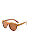 Unisex Sonnenbrille mit Braun Holz Gestell und Braun Linse 4328737