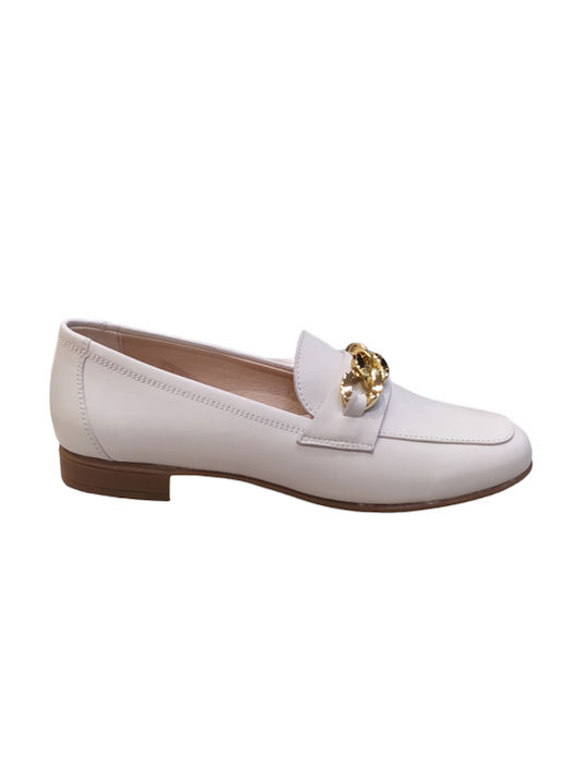 Ragazza Leather Women's Moccasins in Beige Color