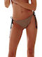 African Ovation Gold Bikini Slip με Κορδονάκια Χρυσό