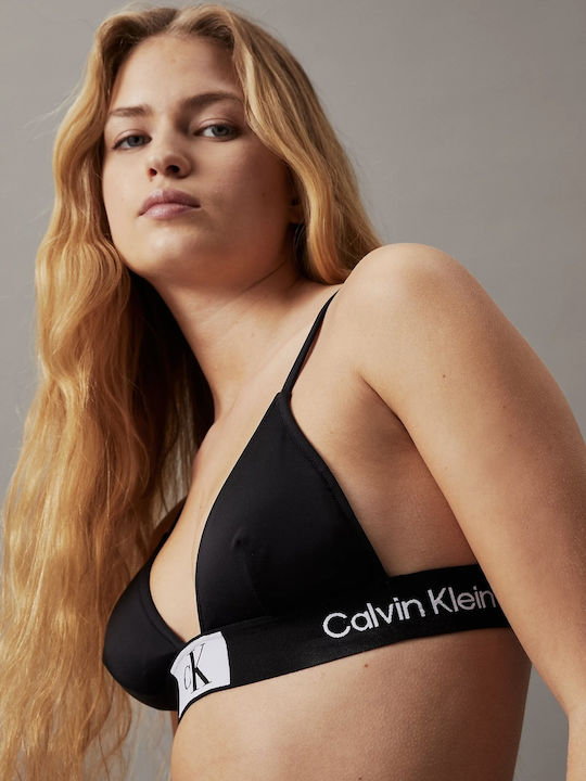 Calvin Klein Triangle Bikini Top with Adjustable Straps black